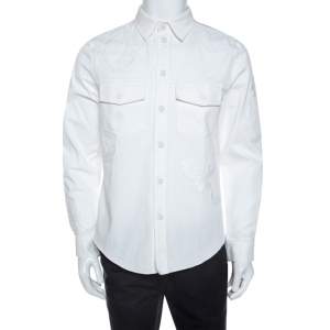 Valentino White Butterfly Applique Denim Jacket L 