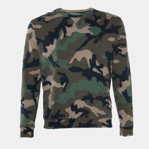 Valentino Green Camouflage Print Terry Cotton Sweatshirt M