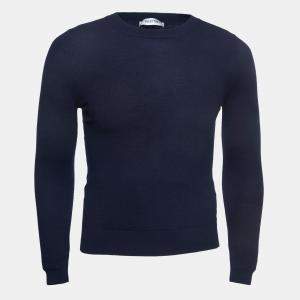 Valentino Navy Blue Wool Crew Neck Sweater M
