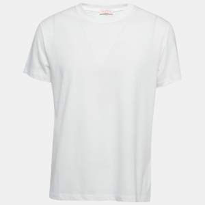Valentino White Cotton Crew Neck Half Sleeve T-Shirt M