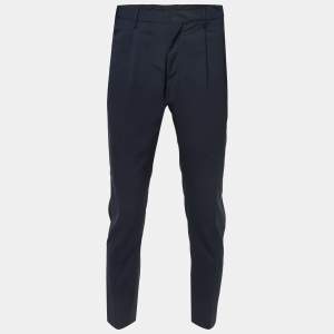 Valentino Navy Blue Wool Trousers S