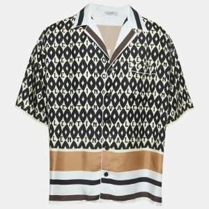 Valentino Multicolor Foulard Print Silk Button Front Bowling Shirt L
