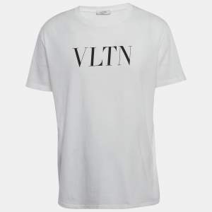 Valentino White VLTN Print Cotton Half Sleeve T-Shirt XL