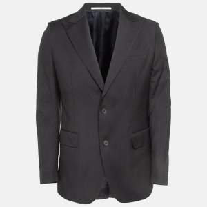 Valentino Black Striped Wool Single Breasted Blazer L