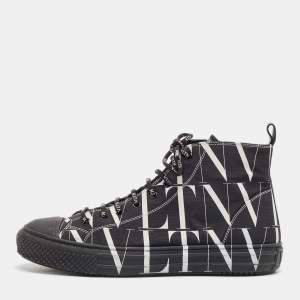 Pre Owned Valentino Black/White Canvas VLTN Times Sneakers Size 43