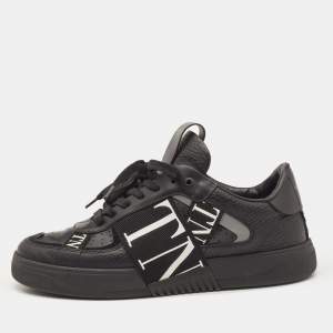 Valentino Black Leather and Canvas VL7N Sneakers Size 41