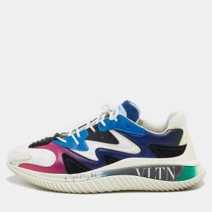 Valentino Multicolor Leather and Neoprene Wade Runner Sneakers Size 43.5