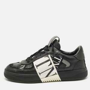 Valentino Black Leather, Canvas and Suede VL7N Low Top Sneakers Size 40