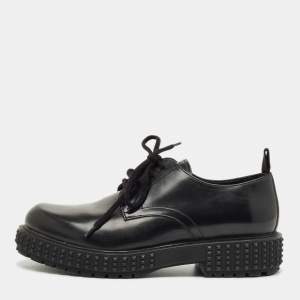 Valentino Black Leather Lace Up Oxfords Size 40
