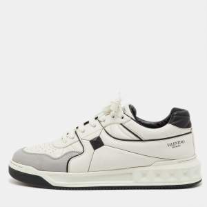 Pre Owned Valentino Tri Color Leather One Stud Low Top Sneakers Size 44