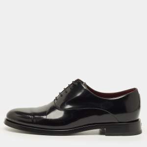 مملوكة مسبقًا Valentino Size 44 Black Leather Lace Up Derby