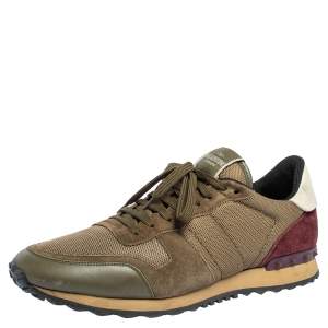 مملوكة مسبقًا حذاء رياضي فالنتينو روكرانر جلد وشبك ثلاثي اللون مقاس 46