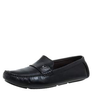 Valentino Black Perforated Leather Driving Loafers Size 41