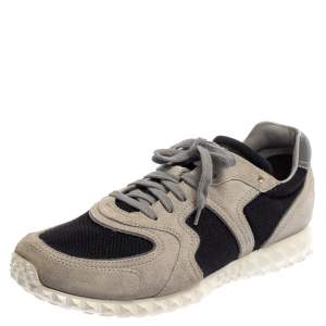 Pre Owned حذاء رياضي فالنتينو هيف شبك وسويدي أسود/ رمادي مقاس 42.5