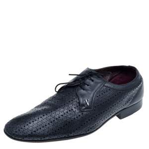 Valentino Black Perforated Leather Lace Up Derby Size 44