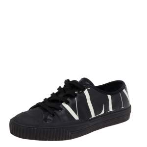 Valentino Black Leather VL7N  Sneakers Size 41