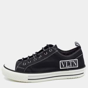 Valentino Black Fabric and Rubber Giggies Low Top Sneakers Size 41