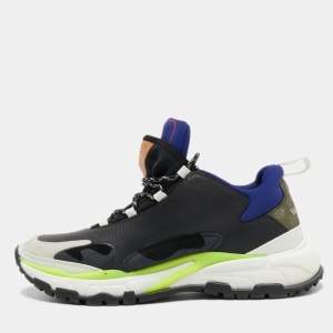 Pre Owned Valentino Tricolor Leather and Suede Low Top Sneakers Size 44