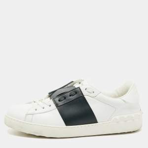Valentino White Leather Calfskin Open Sneakers Size 42