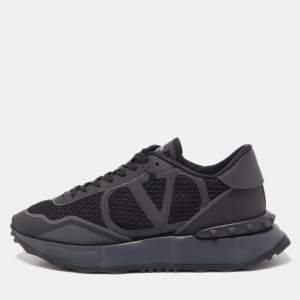 Valentino Black Lace And Mesh Lacerunner Sneakers Size 42.5