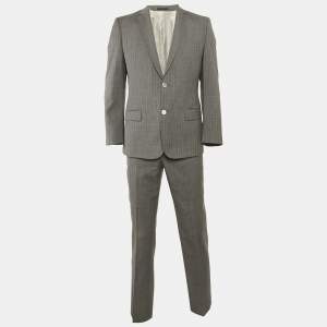 Versace Collection Grey Pinstripe Wool Pants Suit M/L