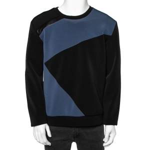 Versace Collection Color Block Paneled Knit Sweatshirt L