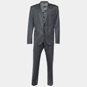 Versace Collection Grey Wool Single Breasted Suit 4XL