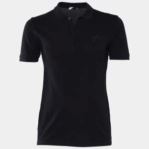 Versace Collection Black Cotton Knit Polo T-Shirt L