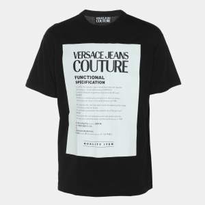 Versace Jeans Couture Black Jersey Printed T-Shirt M