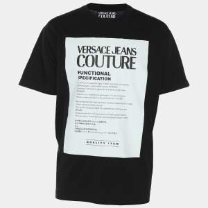 Versace Jeans Couture Black Cotton Printed T-Shirt L