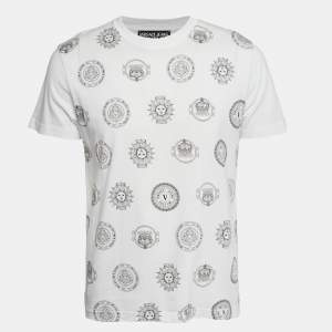 Versace Jeans Couture White Printed Jersey Cre Neck T-Shirt L