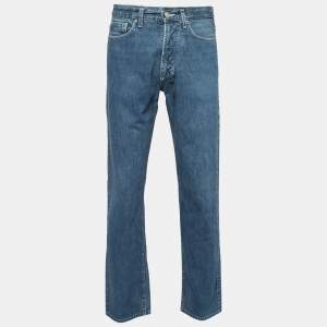 Pre Owned Versace Jeans Couture Vintage Blue Denim High-Rise Jeans Waist 34"
