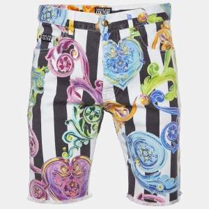 Versace Jeans Couture Multicolor Printed Denim Shorts S