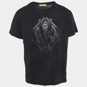 Pre Owned Versace Jeans Black Jersey Crewneck T-Shirt XL
