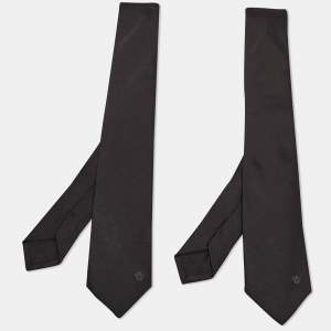 Versace Black Medusa Embroidered Silk 2-Pack Ties