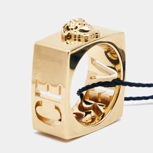 Versace Medusa Gold Tone Ring Size 65