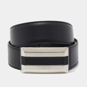 Versace Black Leather Buckle Belt 95CM