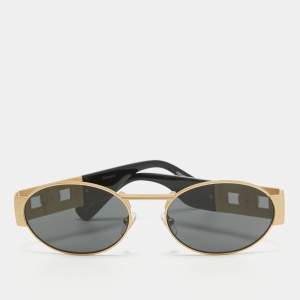 Versace Matt Gold/Black MOD 2264 Medussa Oval Sunglasses