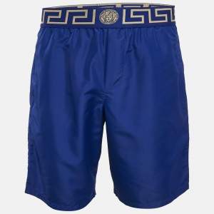Versace Blue Greca Border Detail Boardshorts M