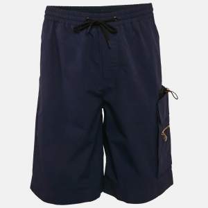 Versace Navy Blue Cotton Poplin Pocket Detail Shorts S
