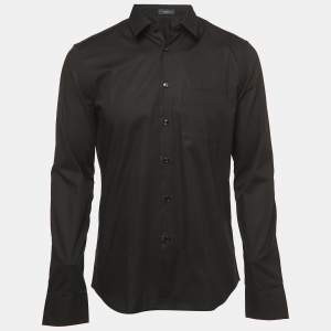 Versace Black Cotton Button Front Full Sleeve Shirt M