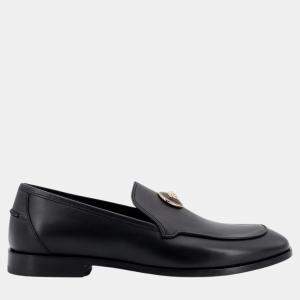 Versace Black Leather Slippers EU 39