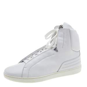 Versace White Leather Medusa High Top Sneakers Size 43