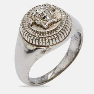 Versace Medusa Biggie Silver Tone Ring Size 59