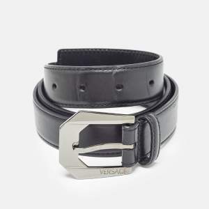 Versace Black Leather Buckle Belt 95 CM