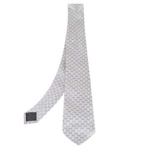 Versace Grey Greca Patterned Silk Tie
