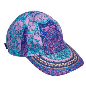 Versace Purple Baroque Print Silk Baseball Cap