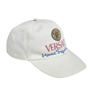 Versace White Medusa Logo Signature Cotton Baseball Cap