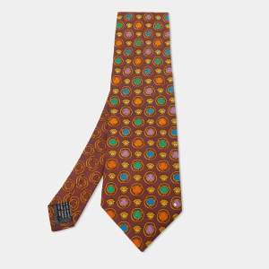Gianni Versace Vintage Burgundy Printed Silk Tie