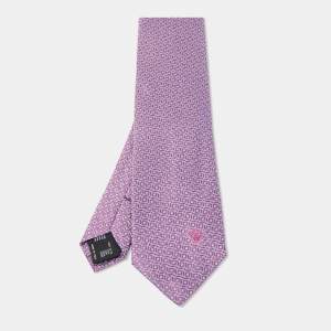 Versace Purple Patterned Silk Medusa Head Detail Tie